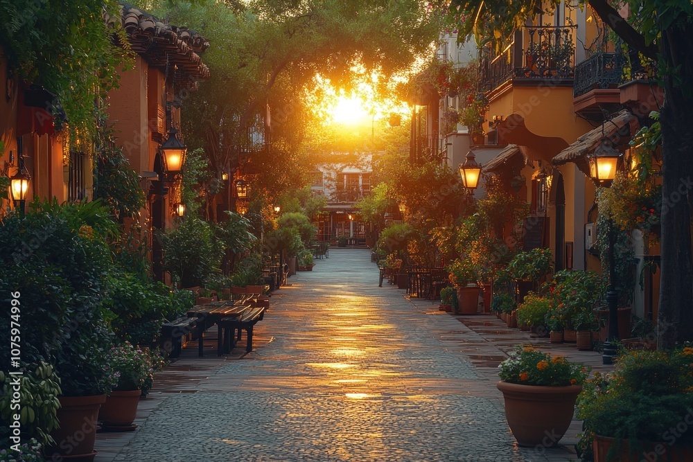 Fototapeta premium Golden Hour Street