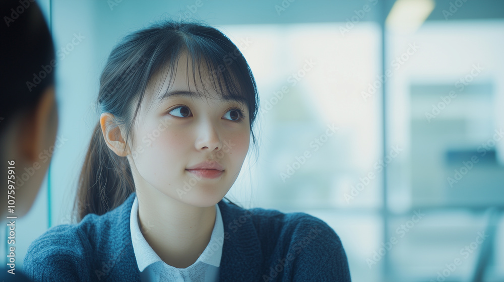 女性サラリーマンの職場シーン 女性サラリーマンの職場シーン