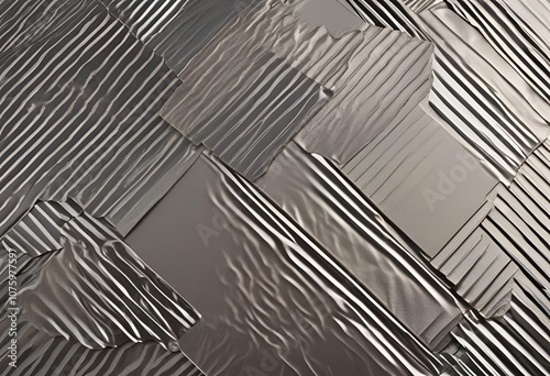 Uneven metal sheet featuring intricate details, adding depth and texture, ideal for artistic or industrial use.

