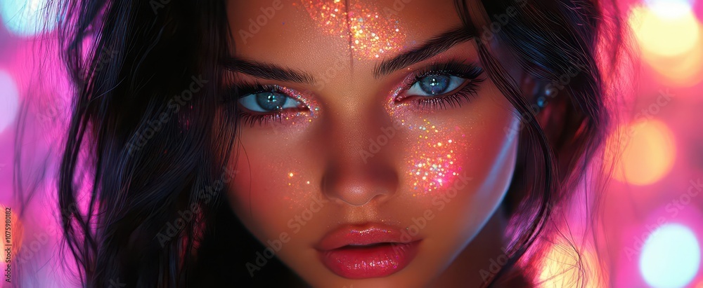 close up of a glamorous woman with a disco mirror ball capturing the vibrant nightlife energy set against a lively nightclub background filled with dynamic lights and colors close up of a glamorous woman with a disco mirror ball capturing the vibrant nightlife energy set against a lively nightclub background filled with dynamic lights and colors