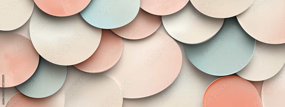 Layered Pastel Circle Shapes with Soft Shadows for Elegant Abstract Wall Art and Decor Layered Pastel Circle Shapes with Soft Shadows for Elegant Abstract Wall Art and Decor
