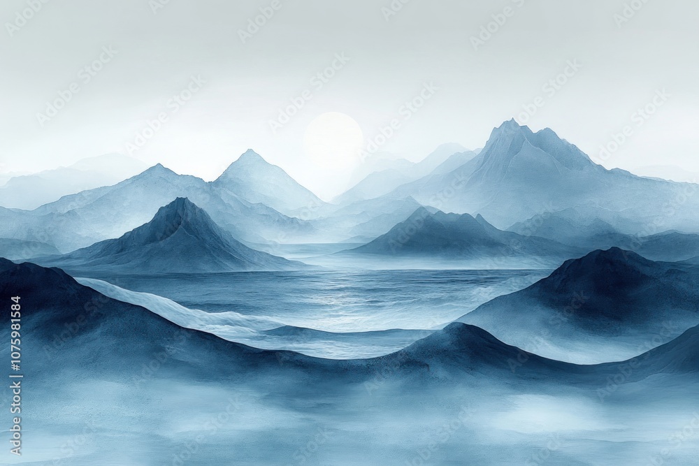 Fototapeta premium Misty Mountain Range