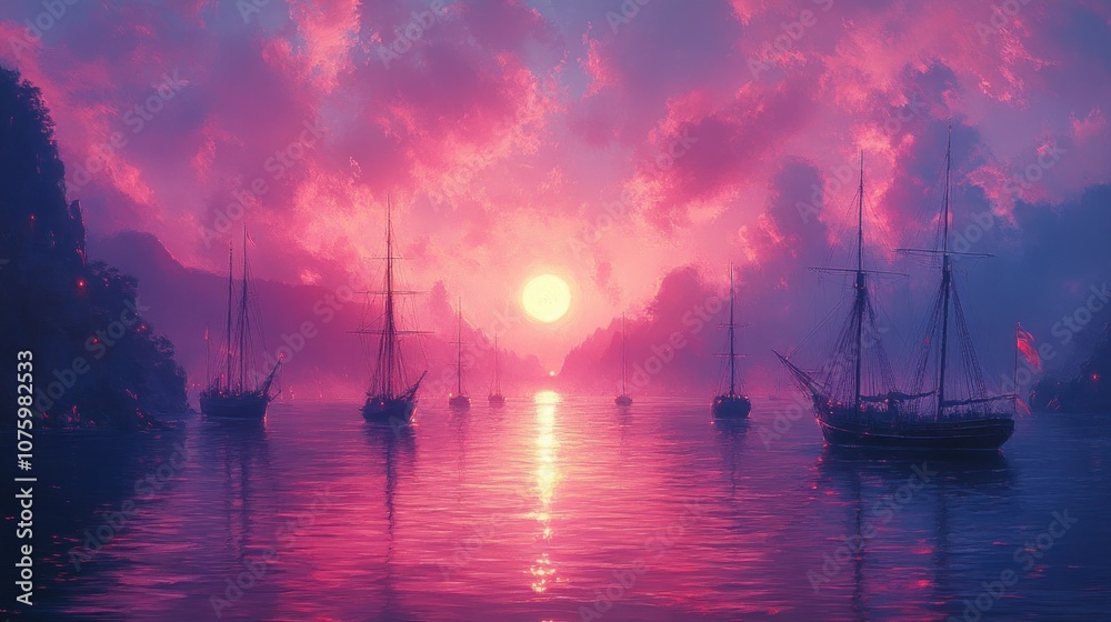 Fototapeta premium Sailing into the Sunset
