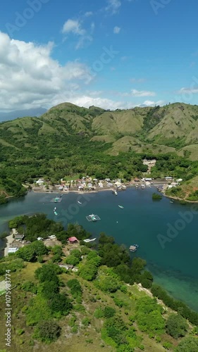 Boats docking in the beach of Travel destination  Labuan Bajo Flores Indonesia