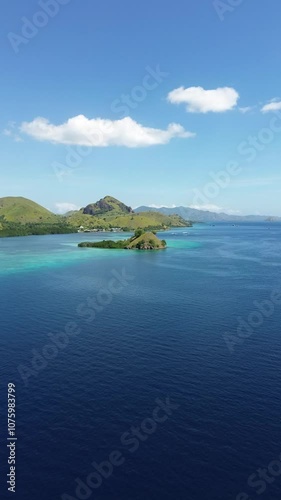 The ocean in Labuan Bajo Flores Indonesia with its small island