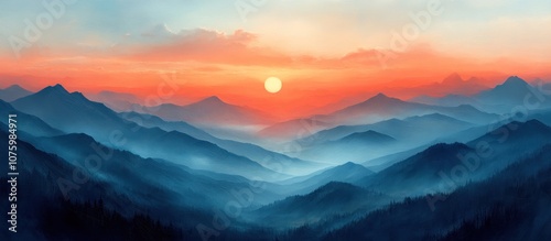 Mountain Landscape Sunset