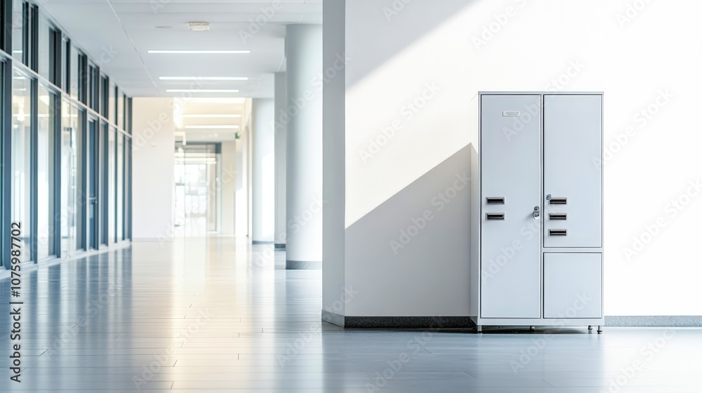 Minimalist View of an Empty School Locker