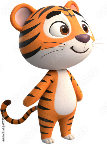 Charming tiger clipart perfect for kids' projects and fun creative designs.  photo