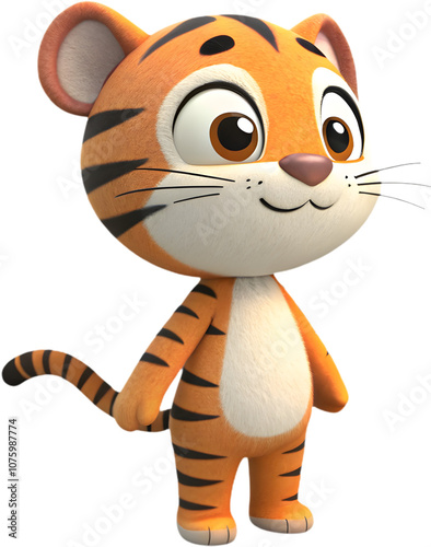 Charming tiger clipart perfect for kids' projects and fun creative designs.  photo