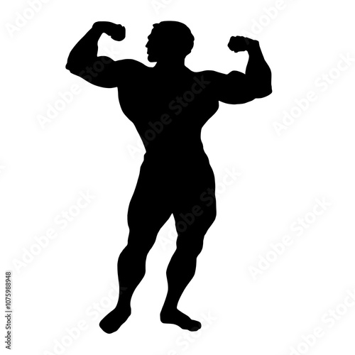 silhouette of bodybuilder silhouette 