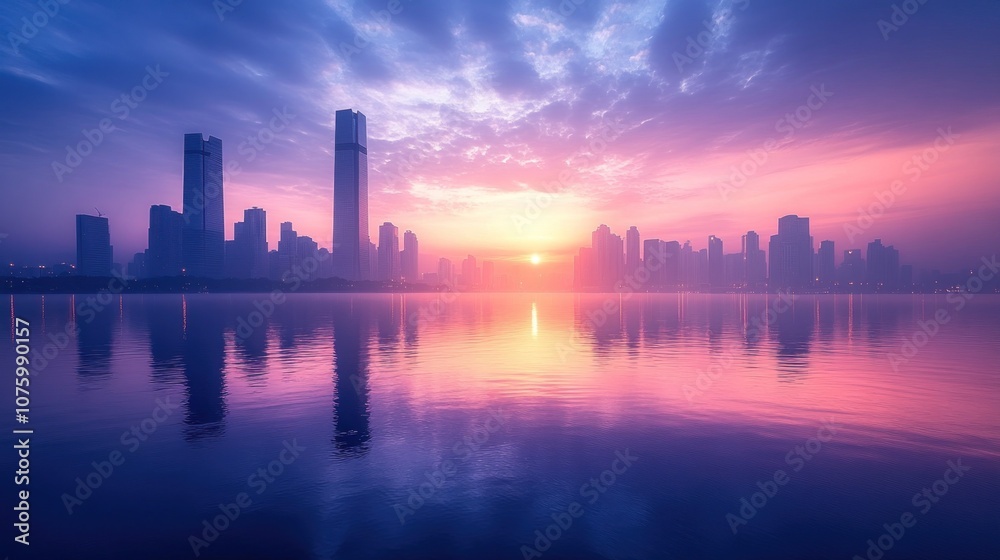 Fototapeta premium City Skyline Sunrise