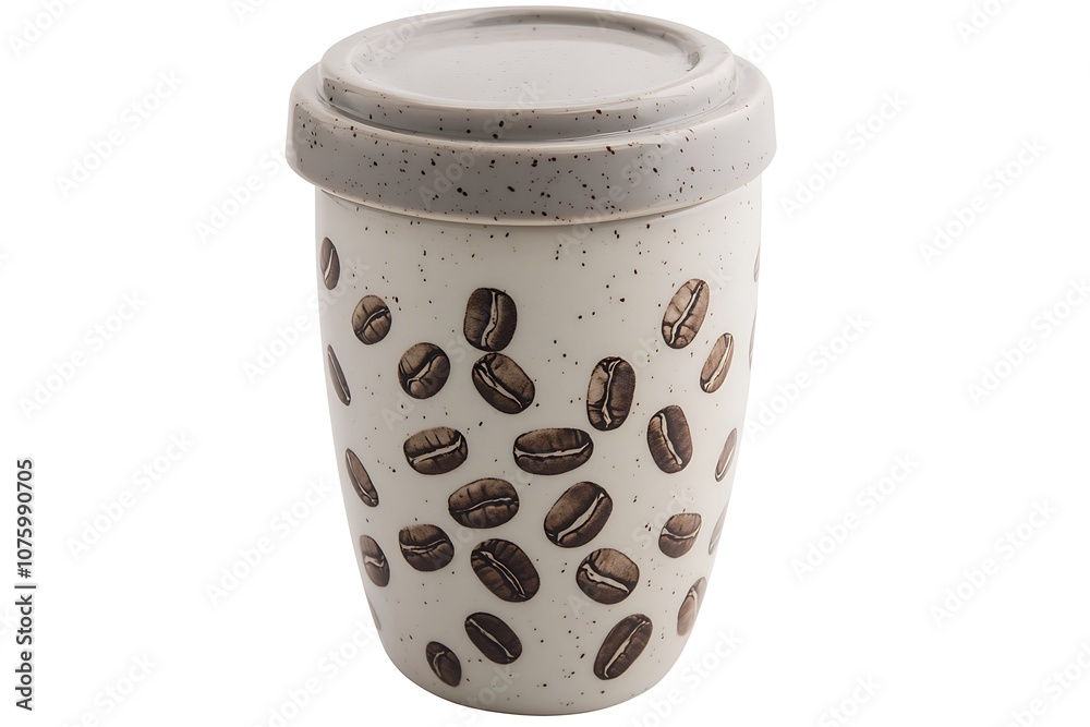 Stylish reusable coffee cup isolated. Stylish reusable coffee cup isolated.