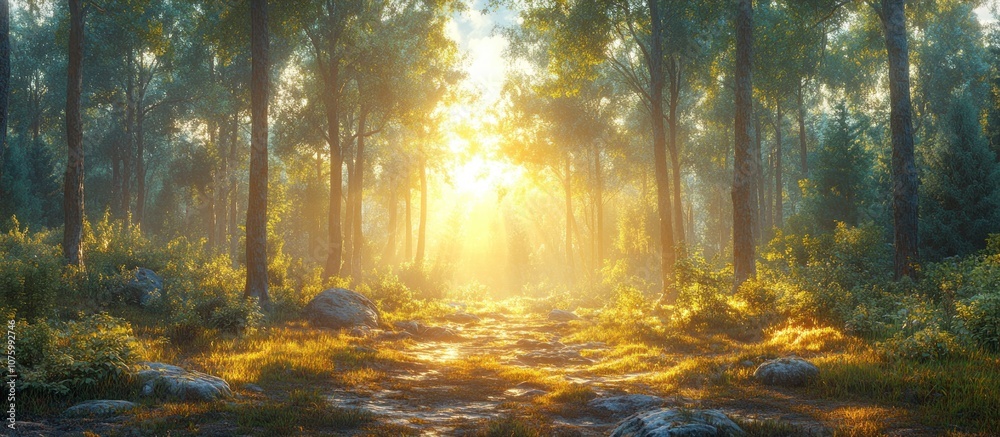 Sunlit Forest Path Sunlit Forest Path