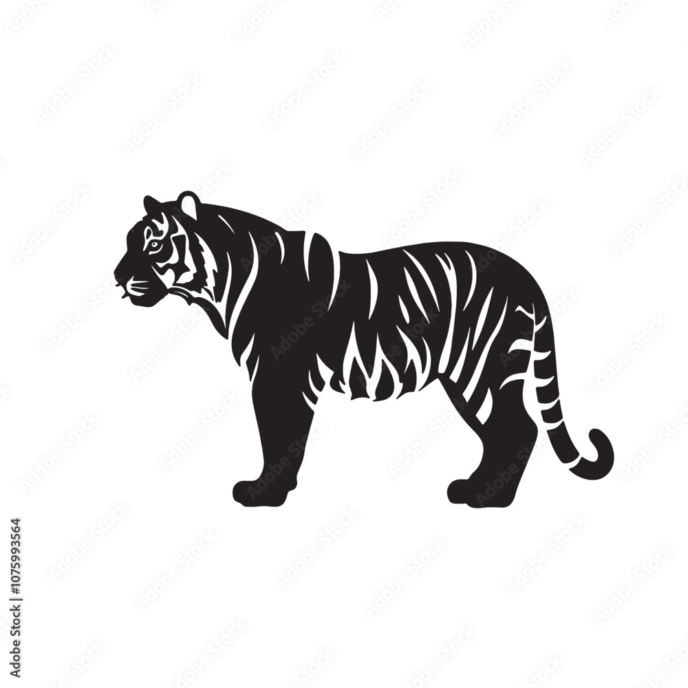 Fototapeta premium Majestic Tiger Silhouette Vector