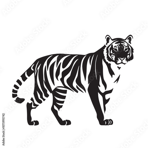 tiger silhouette vector illustration