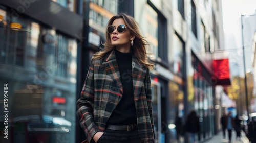 Stylish Woman Walking in the City