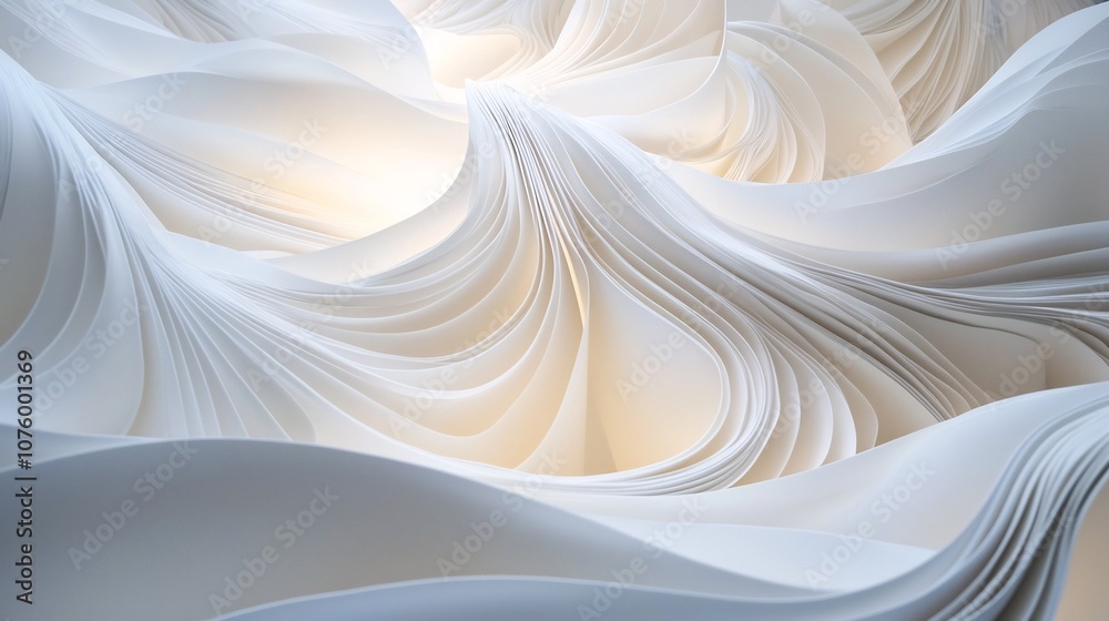 Flowing Curves of Illuminated Abstract Shapes in Soft,Serene Composition Flowing Curves of Illuminated Abstract Shapes in Soft,Serene Composition