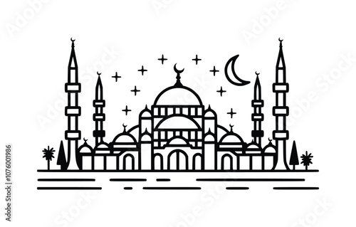 Turkey building icon, Turkey building vector on white background.