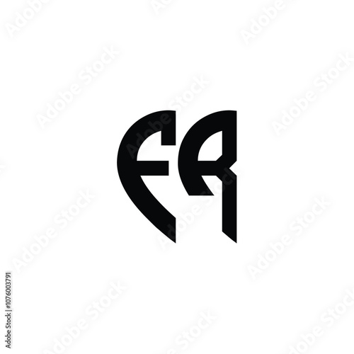 FR monogram logo design letter text name symbol monochrome logotype alphabet character simple logo