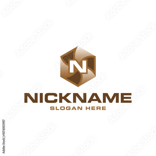 Letter N Simple Hexagon Technology Creative Design Template Logo