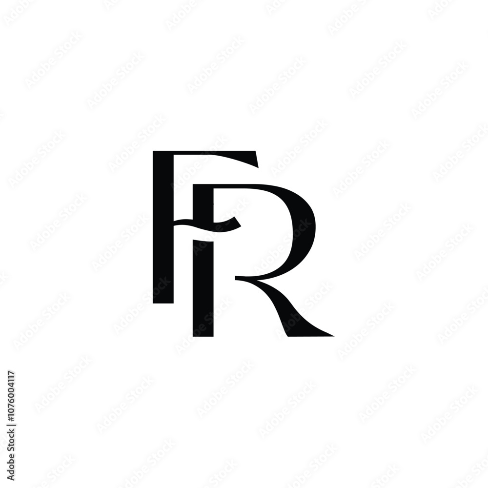 FR monogram logo design letter text name symbol monochrome logotype alphabet character simple logo FR monogram logo design letter text name symbol monochrome logotype alphabet character simple logo