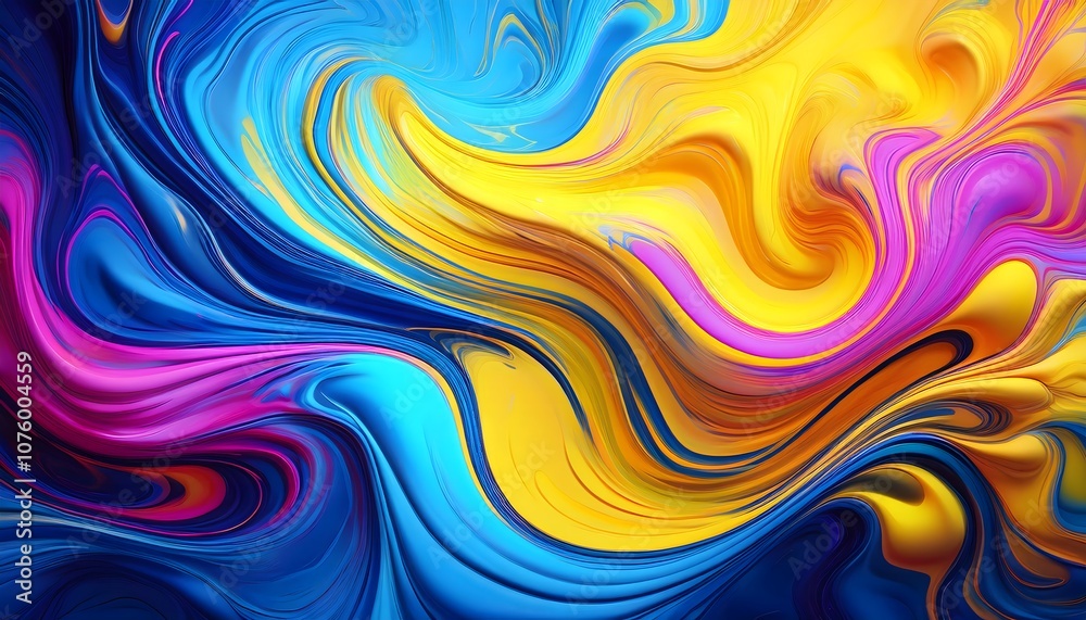 A vibrant abstract background featuring fluid, swirling colors blending into each other like liquid paint A vibrant abstract background featuring fluid, swirling colors blending into each other like liquid paint