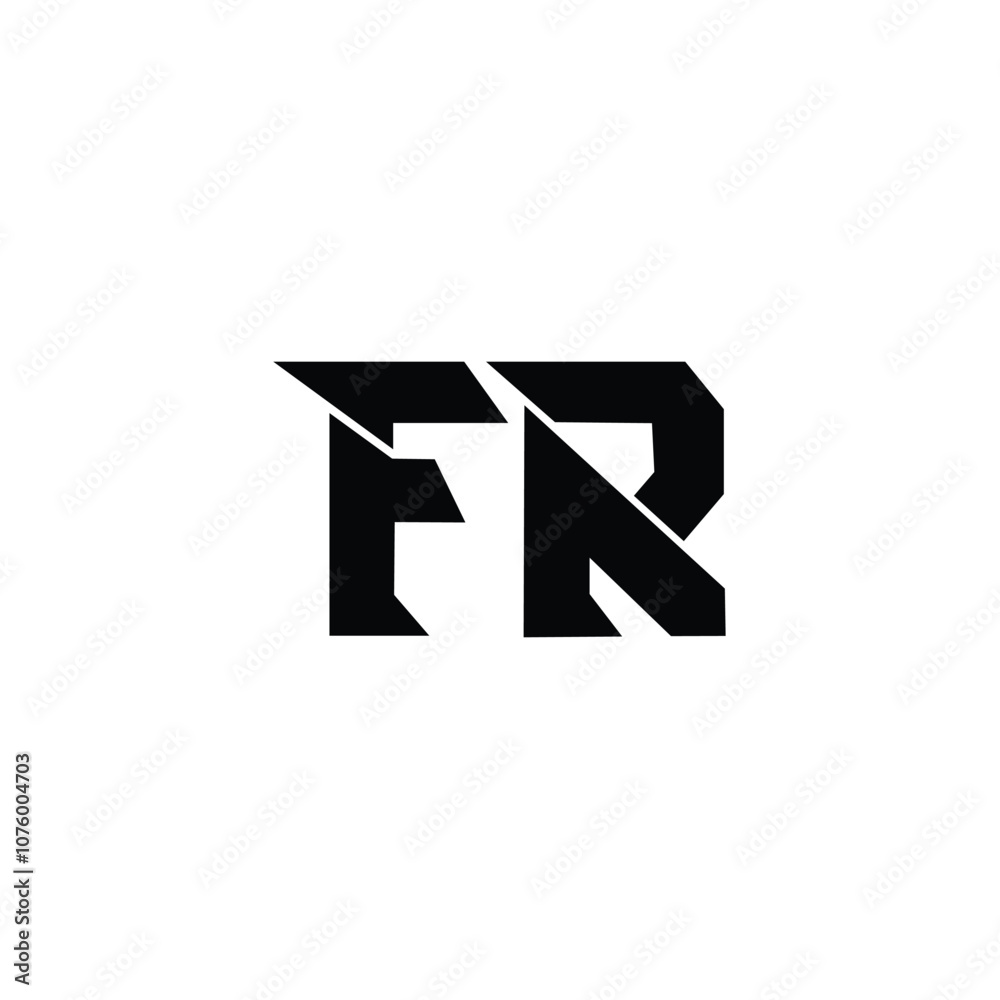 FR monogram logo design letter text name symbol monochrome logotype alphabet character simple logo