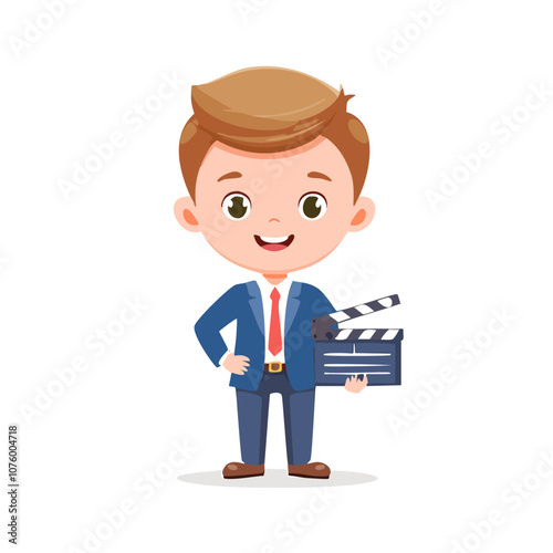 Film Director Cute Worker Work Job Profession Professional Occupation Cartoon Character
