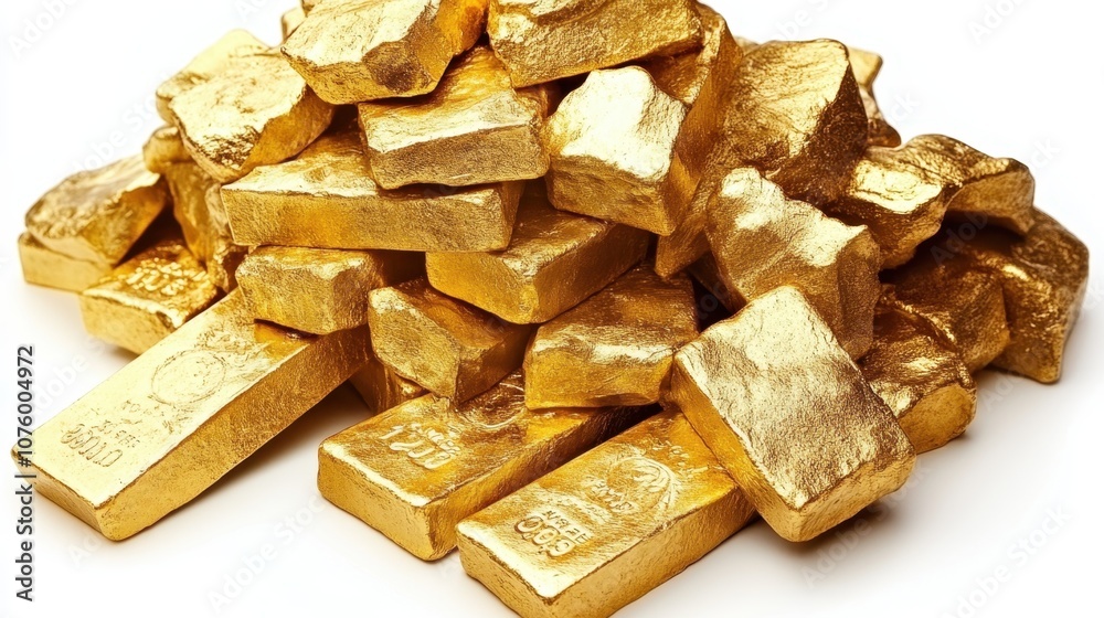 Stack of gold bars on white background Stack of gold bars on white background