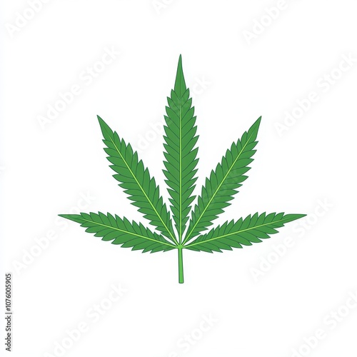 Cannabis leaf illustration on white background 