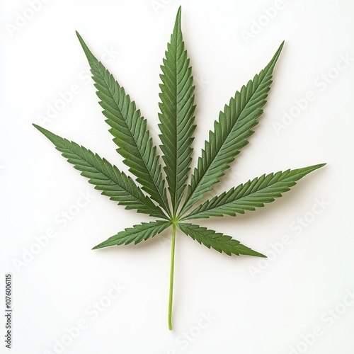 Cannabis Leaf on White Background 