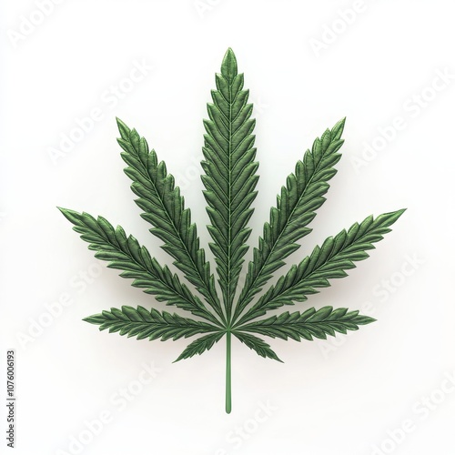 Cannabis Leaf on White Background 