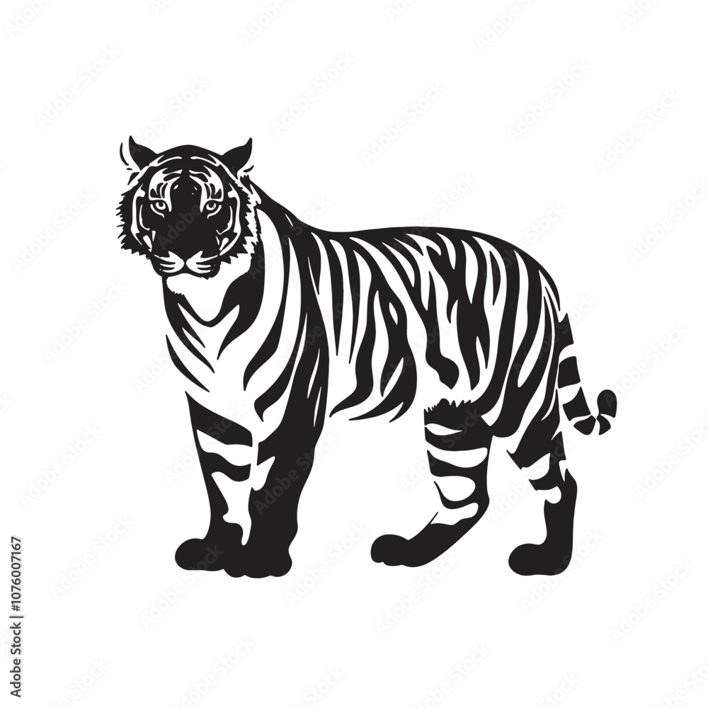 Obraz premium Classic vector silhouette a tiger