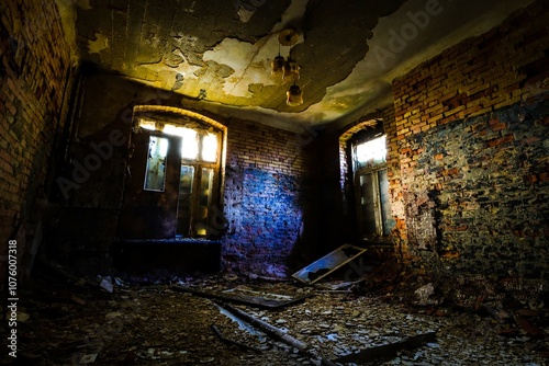 old brick walls in an empty room