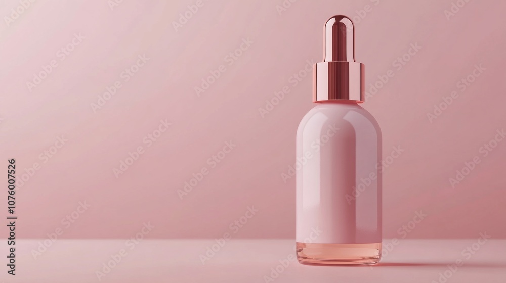 A bottle of perfume is sitting on a pink background A bottle of perfume is sitting on a pink background