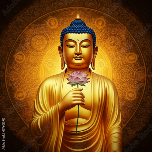 Golden Buddha holding a lot...