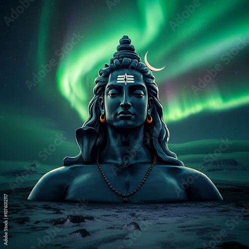 A majestic statue of Lord S...