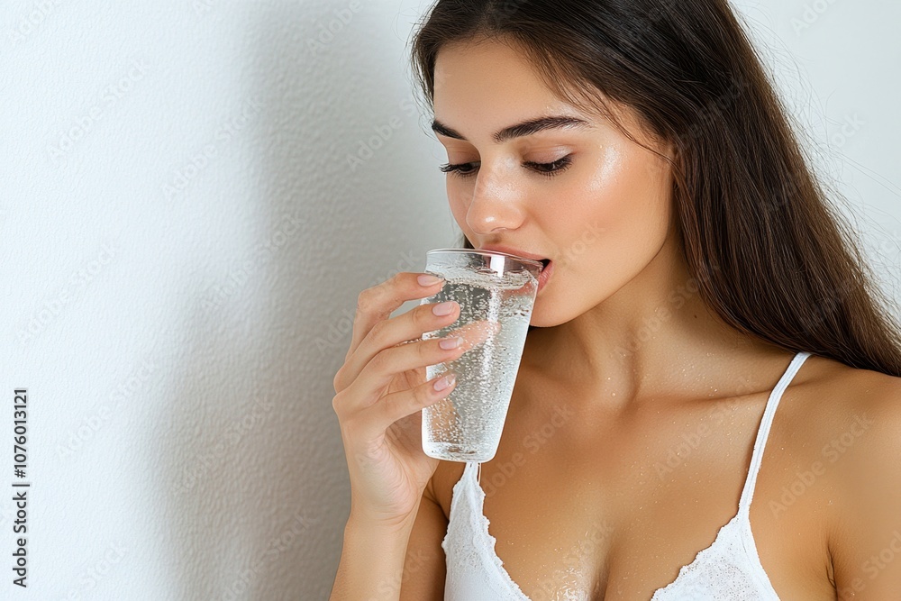A person drinking water after a workout, symbolizing hydration and fitness A person drinking water after a workout, symbolizing hydration and fitness