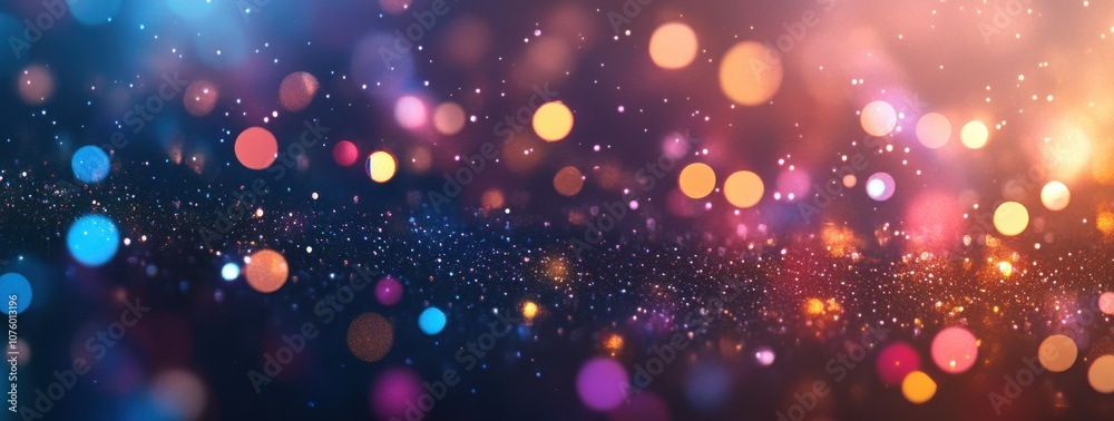 Ethereal Stars and Bokeh Lights in a Vibrant Background