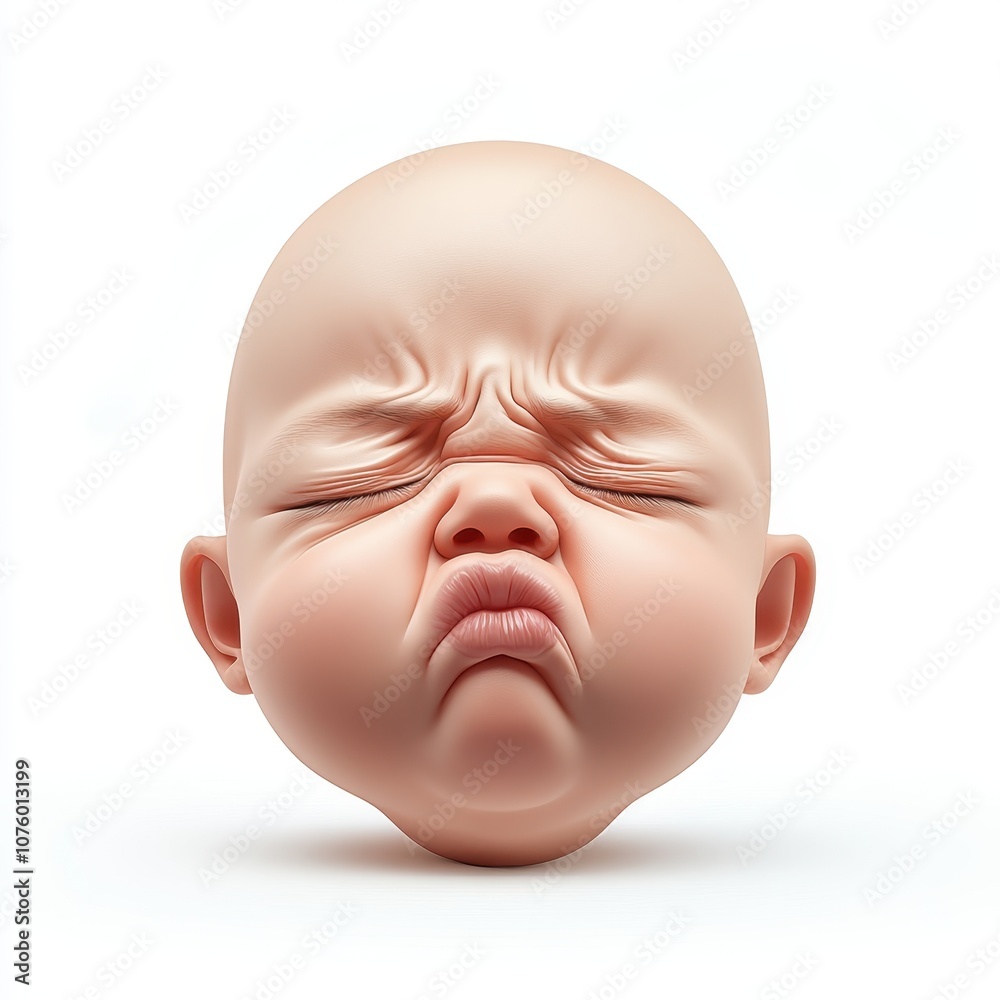 Pouting baby face with expressive emotion Pouting baby face with expressive emotion
