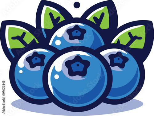 Blueberry  Vector illustration healthy fruit 