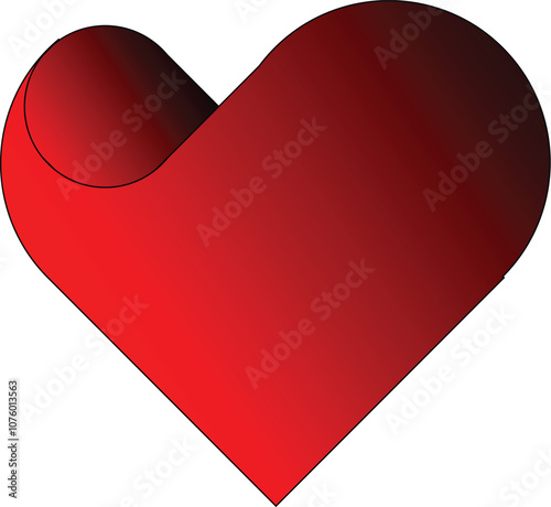 A Vibrant Red Heart Symbol of Love and Passion
3D Red Heart with Curved Design Perfect for Romantic and Love Themed Concepts
Abstract Red Heart Illustration with Curved Shape High Quality Vector 