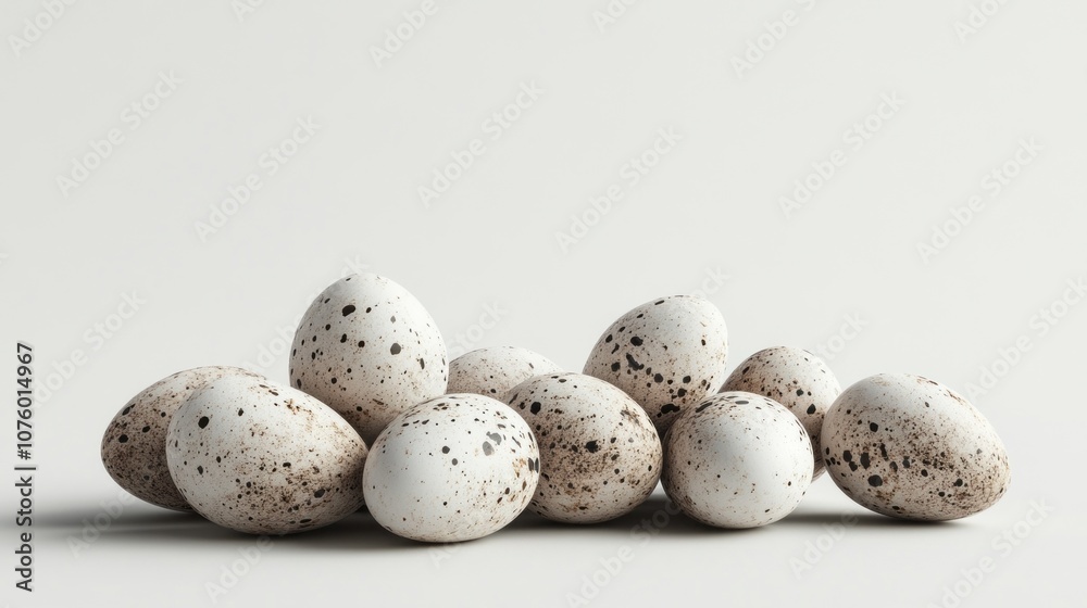 Obraz premium A bunch of eggs with spots on them
