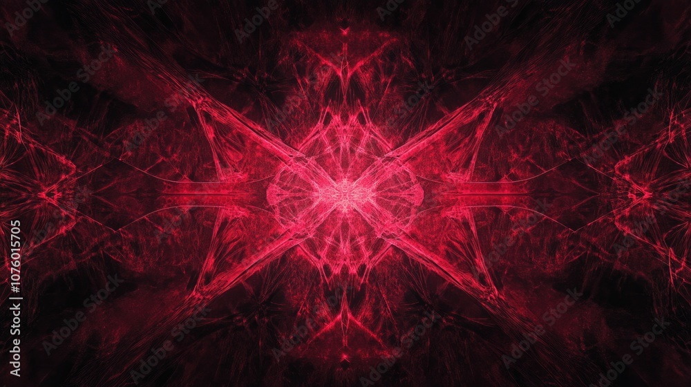 Red and Black Abstract Background with Star