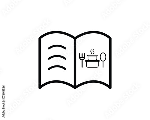 Recipe book icon vector symbol design illustration.