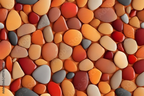 Wallpaper Mural An abstract mosaic of colorful stones in warm tones like orange yellow and red with soft gradient, Ai Generated Torontodigital.ca
