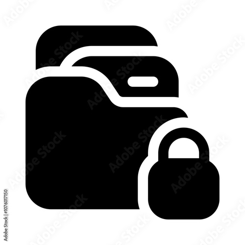 locked business data icon with glyph style, perfect for user interface projects