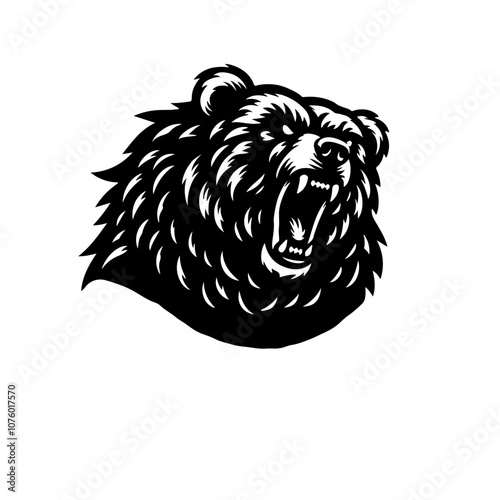 Angry Brown Bear Vector Logo