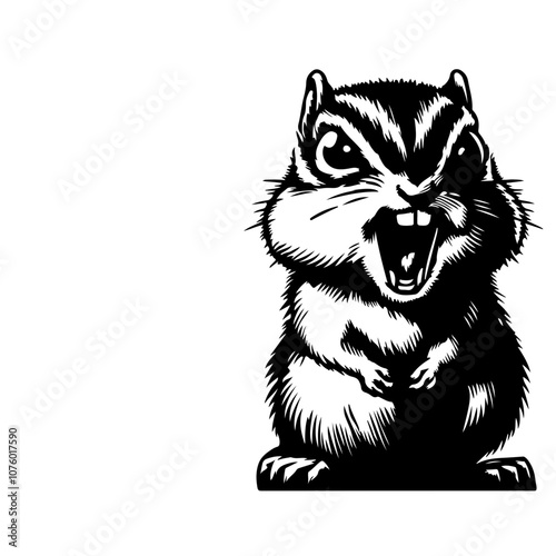 Angry Chipmunk Vector Logo