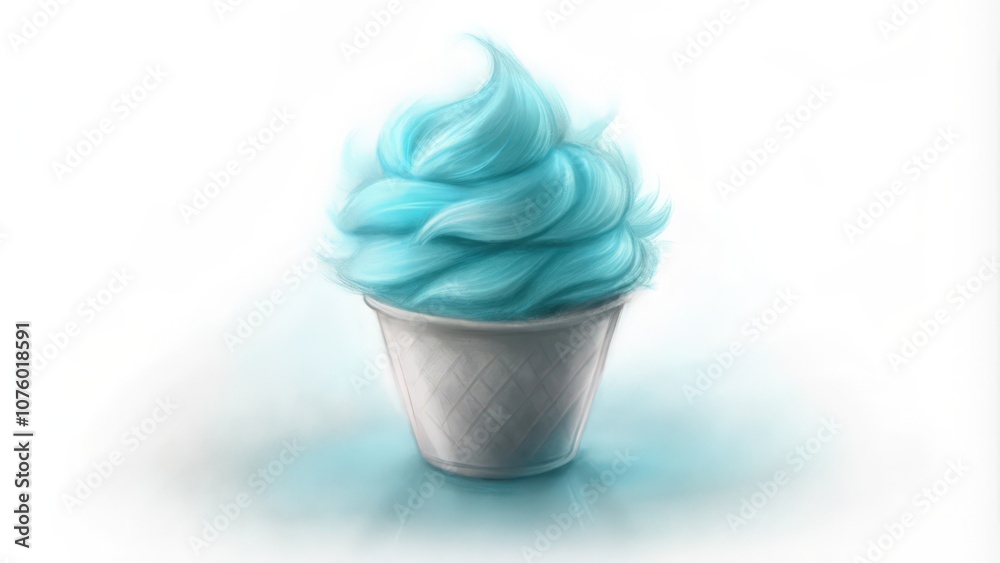 Single Serving of Blue Ice Cream in a Waffle Cone Single Serving of Blue Ice Cream in a Waffle Cone